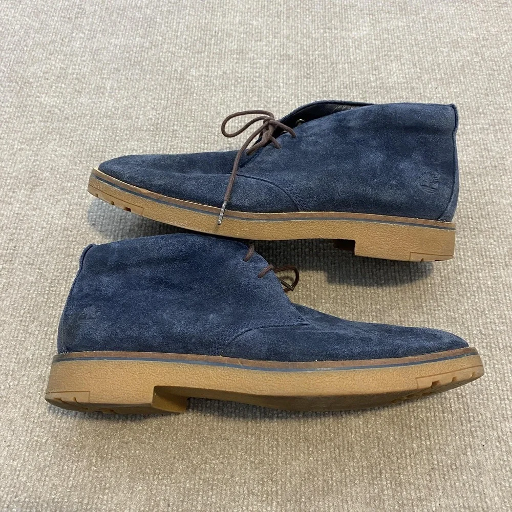 Timberland Boots Mens Size 10 Blue Suede Lace Up Chukka Ankle Casual A23W4